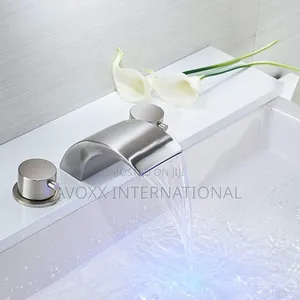 Widespread Bathroom Faucet Brushed Nickel W/Pop Up Drain