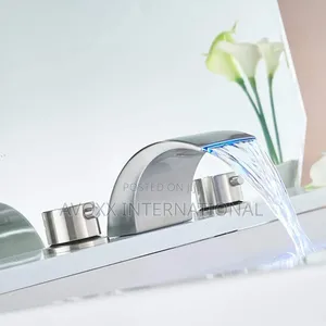 Widespread Bathroom Faucet Brushed Nickel W/Pop Up Drain