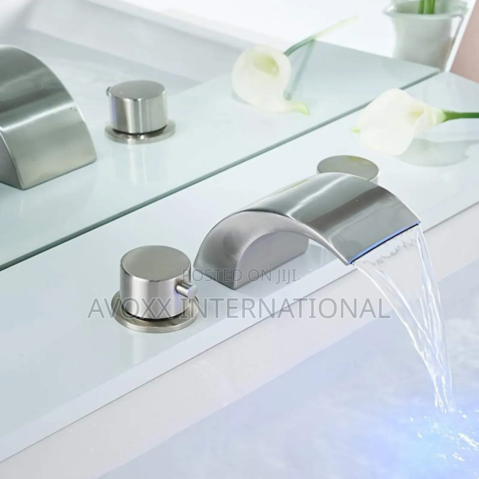 Widespread Bathroom Faucet Brushed Nickel W/Pop Up Drain