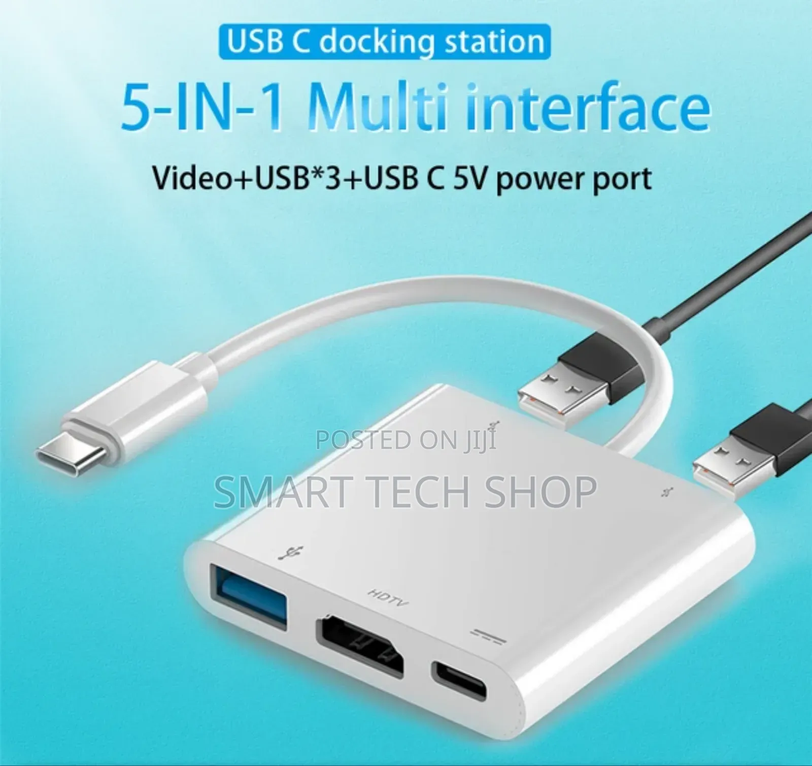 HC-04D 5 in 1 Video Output Type-C to HDTV Adapter 3 Port
