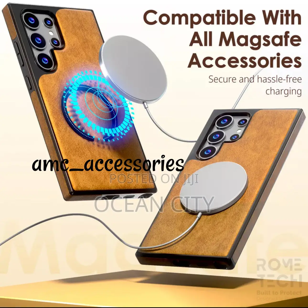 Magsafe Leather Case for S25, S24u, S23u, S22u Models