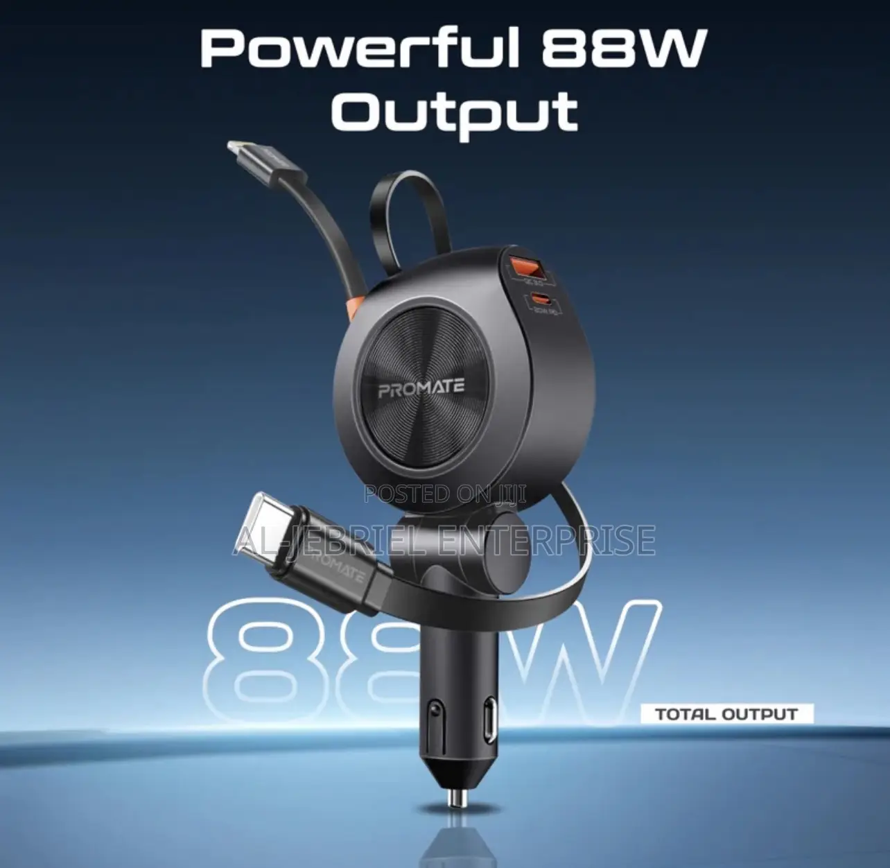 Promate Drivegear-R2 4-in-1 88W Car Charger With 30W USB-C
