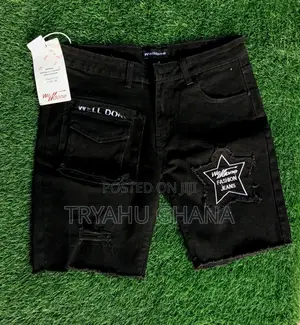 Original Quality Well-Done Black Jeans Shorts for Sale