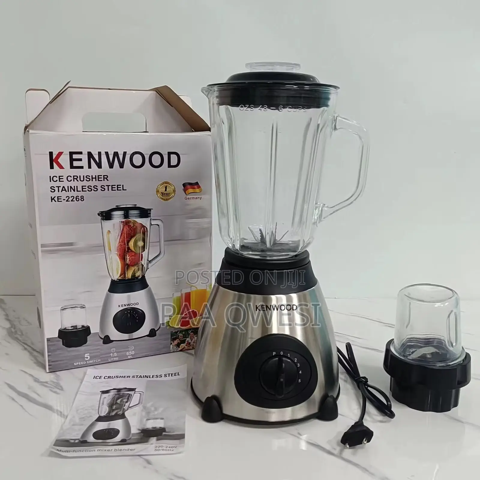 Stainless Steel Jar Kand Wuud 2 in 1 Blender