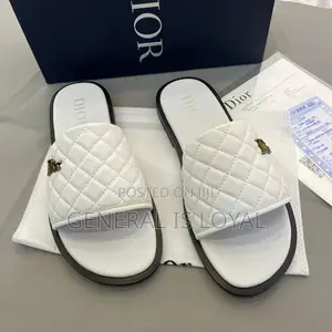 Dior White Slippers