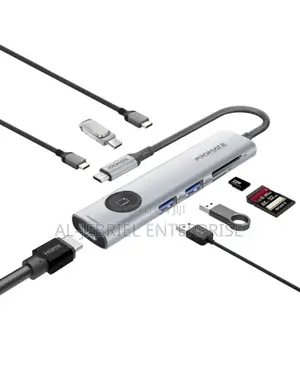Promate Comandhub-Lite 9 Port USB-C Hub HDMI Display+100W PD