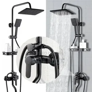 Black Shower Pole, Three in One Shower