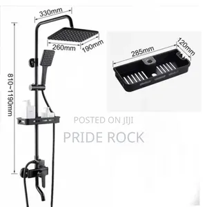 Black Shower Pole, Three in One Shower