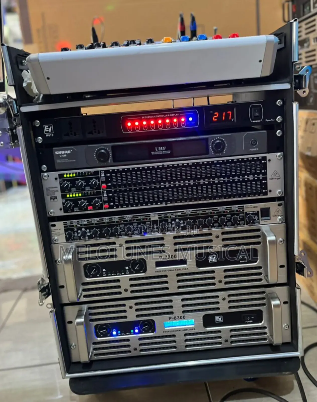 Double Pair of Ev Mid and Bass Speakers Full Set Amp Rack