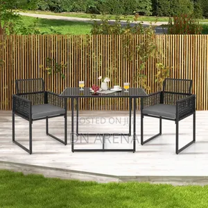 3PCS Patio PE Wicker Furniture Set Cushioned Chairs