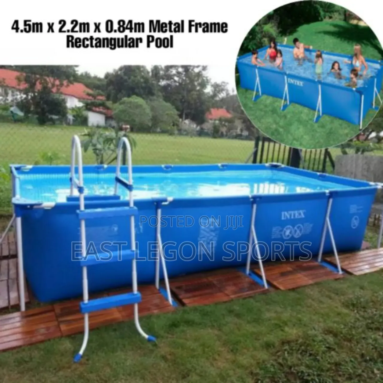 14ft Intex Swimming Pool With Ladder Regtangle Frame