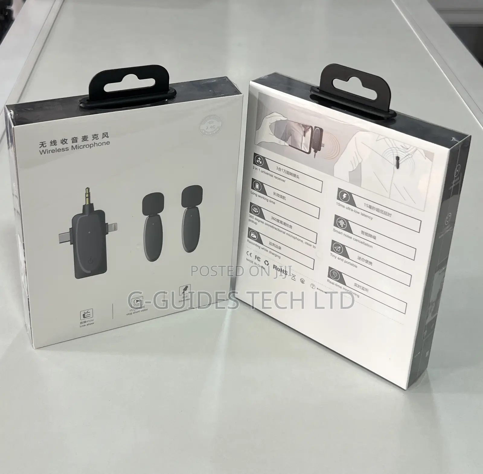 3 In 1 Wireless Microphones For iPhone, Android, And Camera