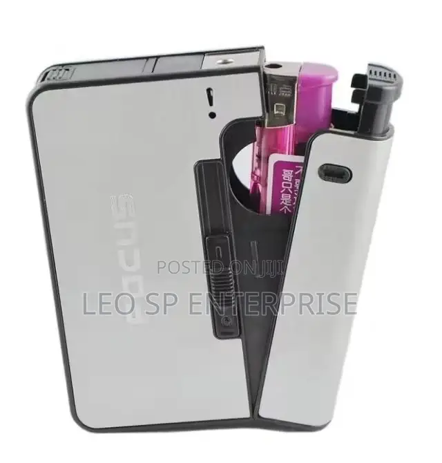 Metal Case Cigarette Holder With Lighter Holder