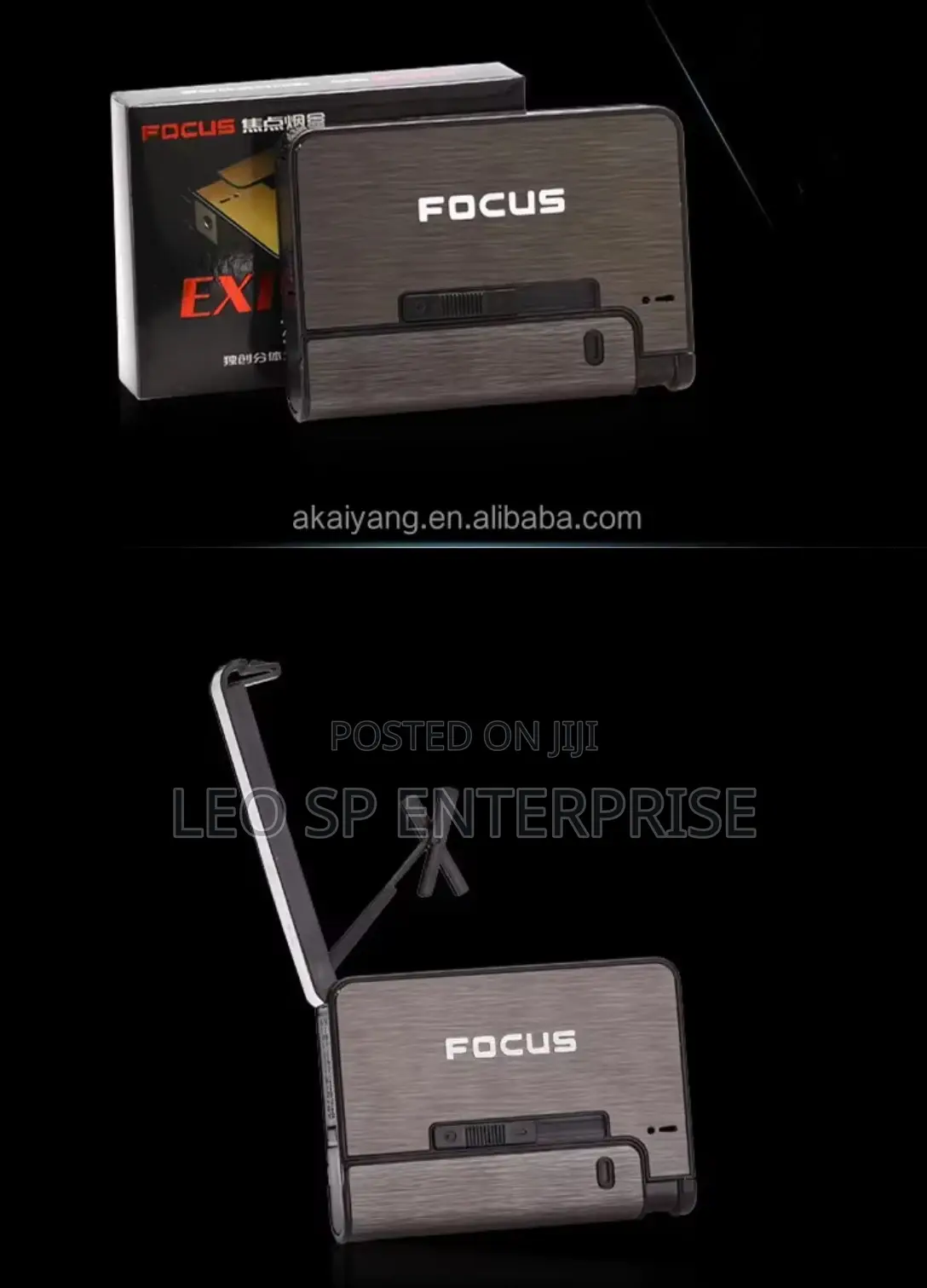 Metal Case Cigarette Holder With Lighter Holder