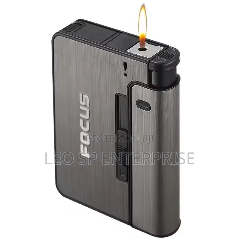 Metal Case Cigarette Holder With Lighter Holder