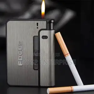 Metal Case Cigarette Holder With Lighter Holder