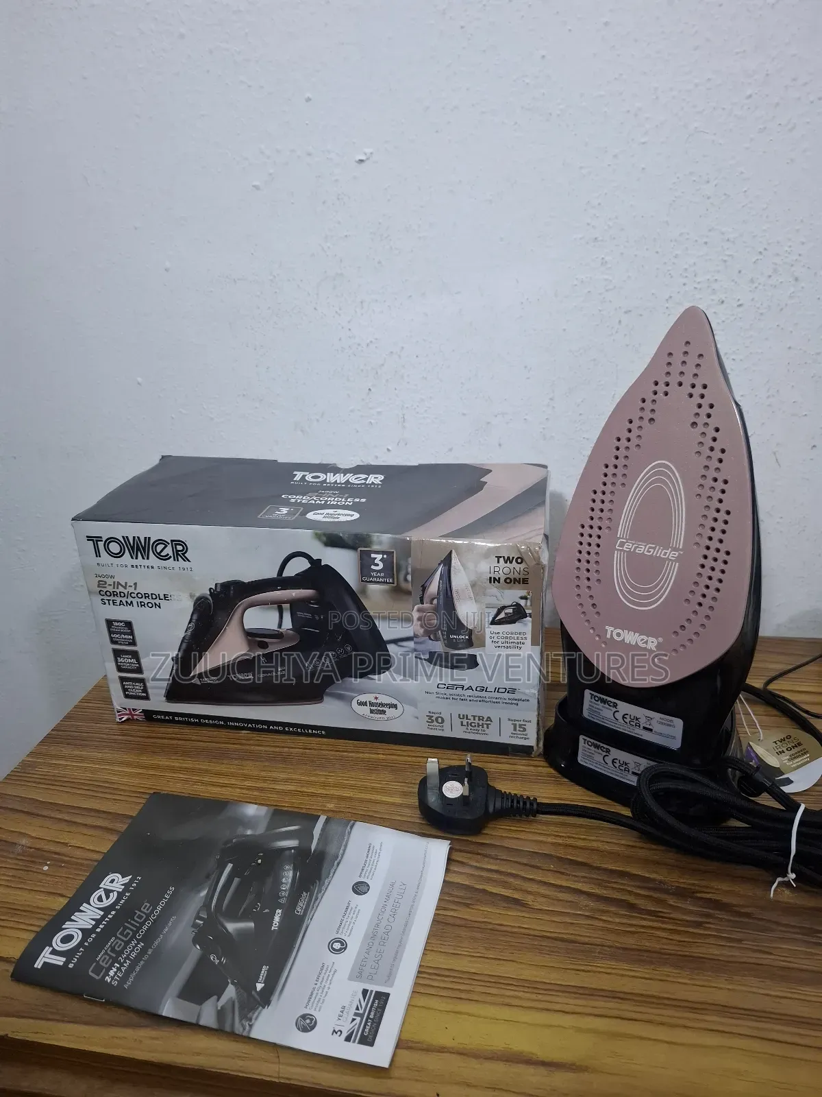 Tower 2400w Cordless Steam Iron From Uk