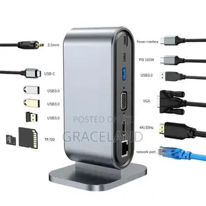 12 in 1 Tower USB Type C Docking Station PD 100W
