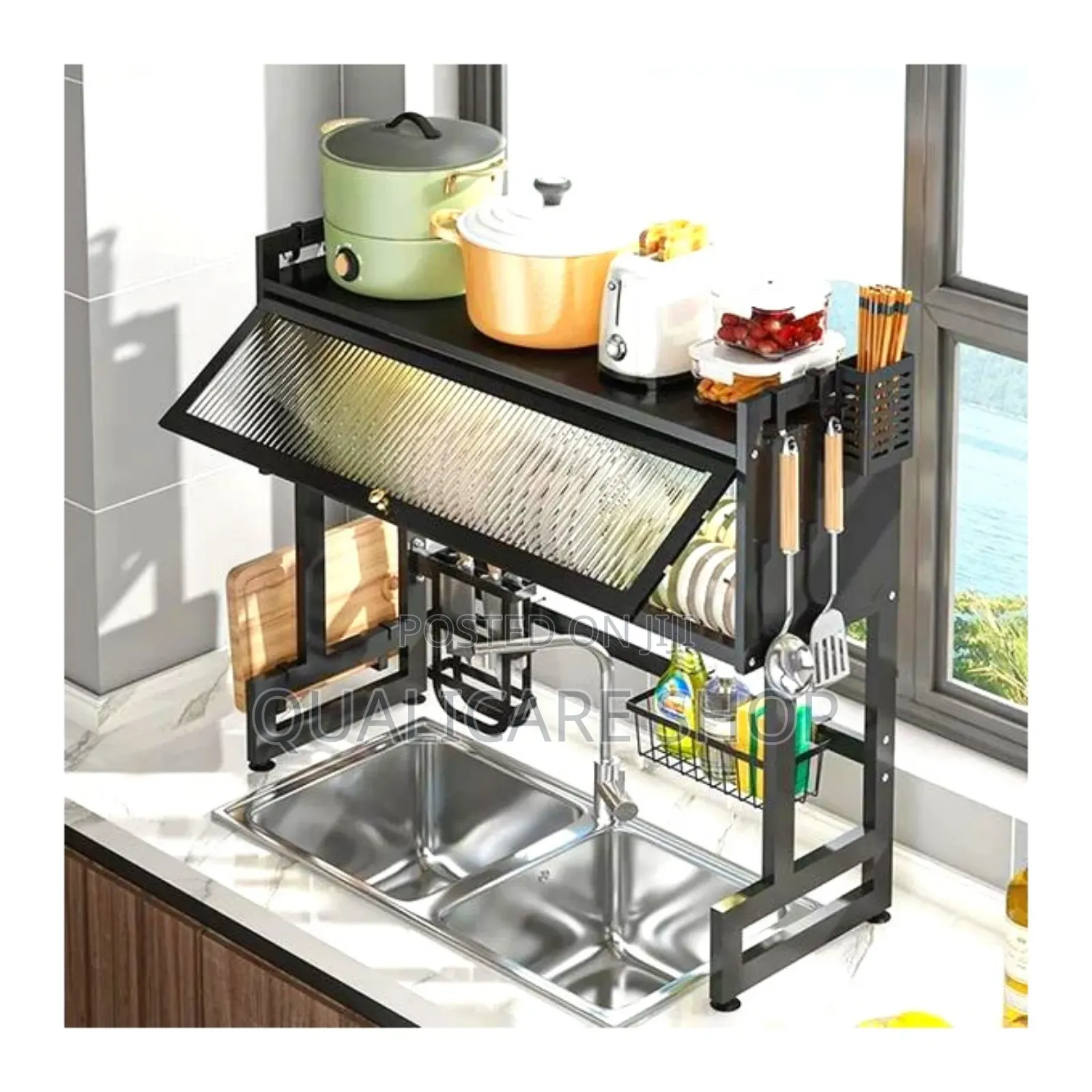 Over The Sink Dustproof Kitchen Rack - All In 1