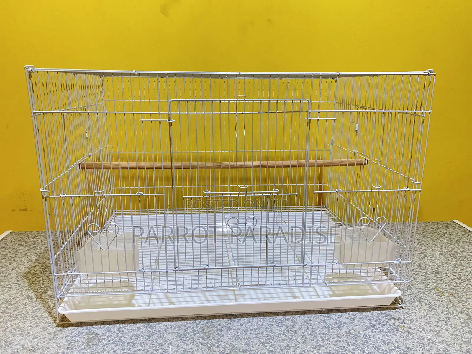 Wide White Bird Cage