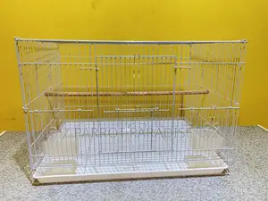 Wide White Bird Cage