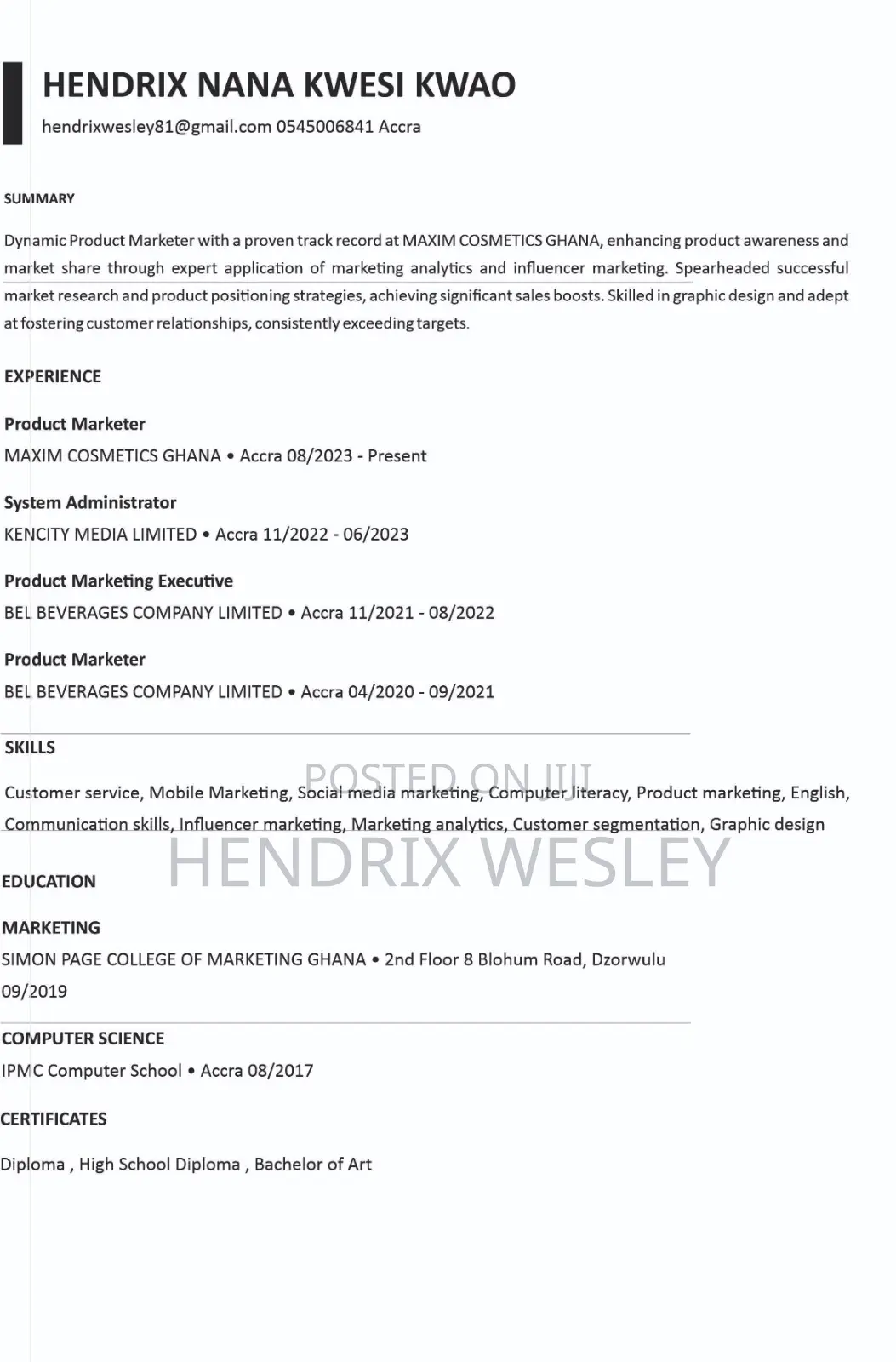 Seeking for Job