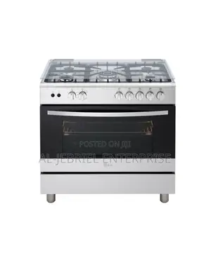 LG Gas Cooker 90 X 60 Cm 5 Burner Grill Oven Silver