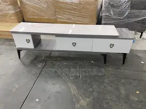 Glass Tvstand With 2 Drawers 