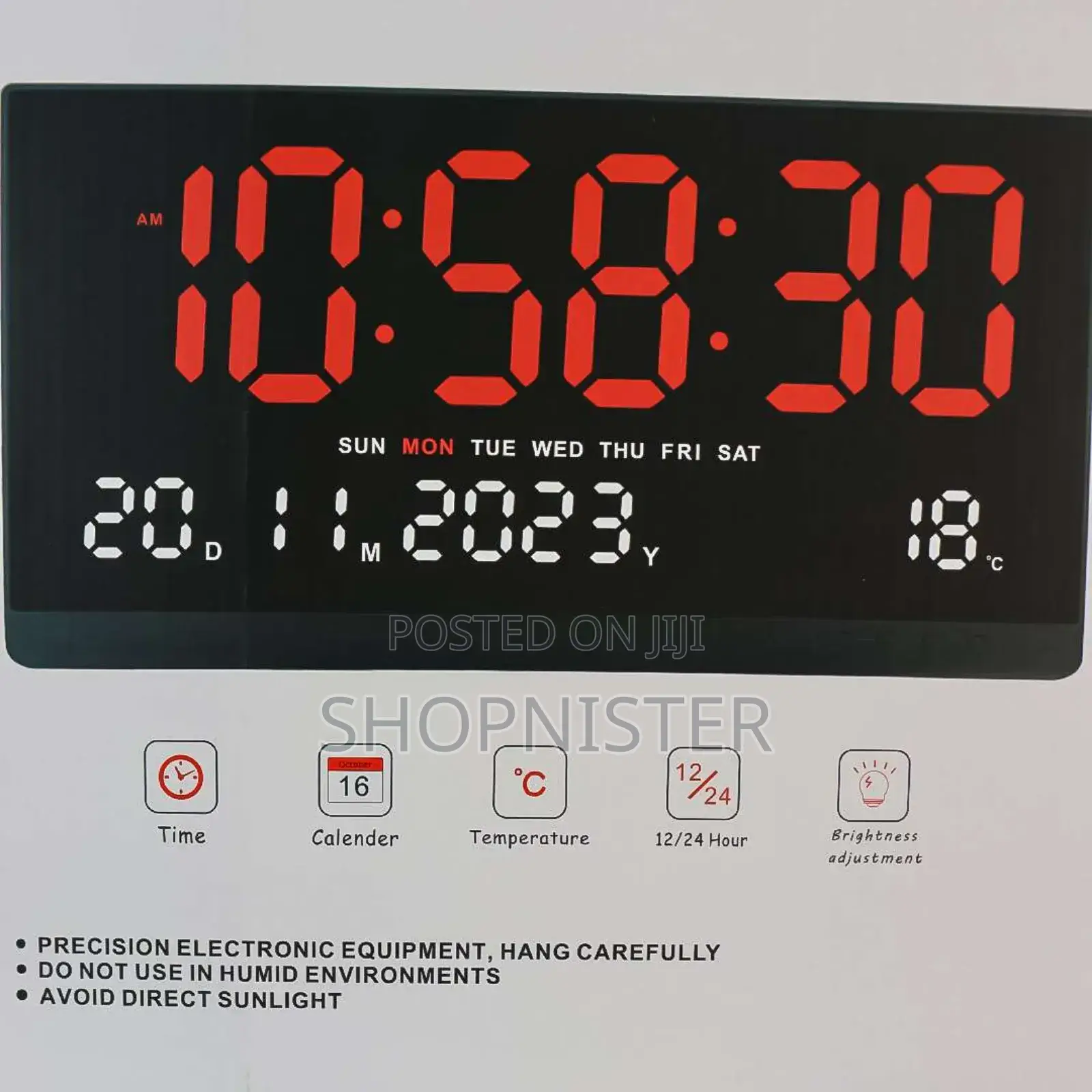 Digital Display Alarm Wall Clock