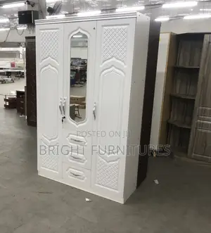 Imported Three Doors Wardrobe With Mirror and Drowners