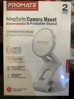 Promate Versamount Camera Mount Foldable Stand —White