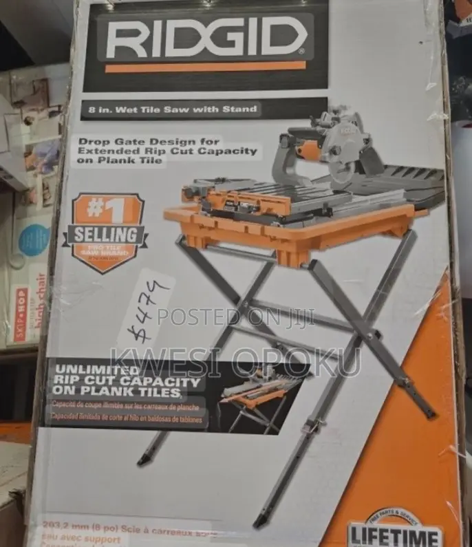 8in Wet Tile Saw With Stand