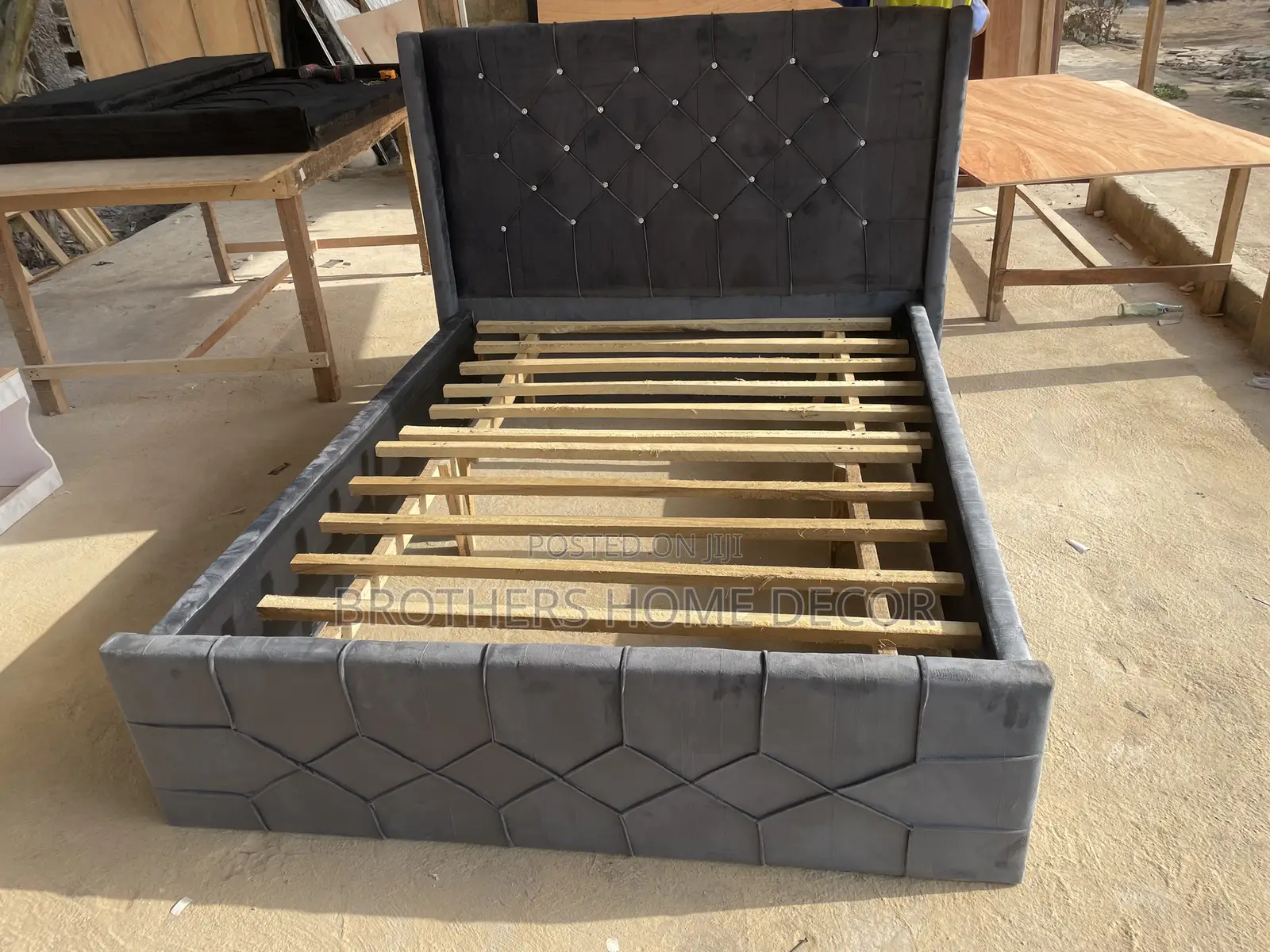 Gray Double54/75 Bedframe Very Strong
