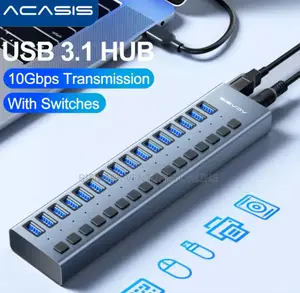 90W 16 Ports USB 3.0 Hub Super Speed For Data Transferring.