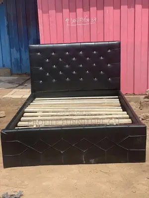 Black Leather Double Bedframe// Durable And Luxurious
