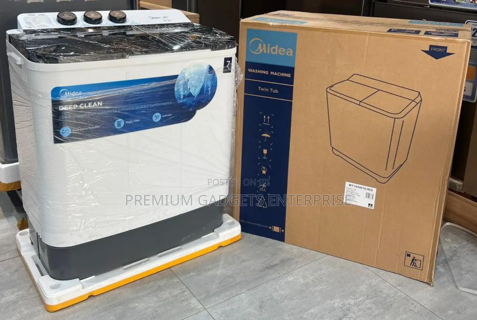 Midea 7kg Twin Top Washing Machine Mt100w70/Wg