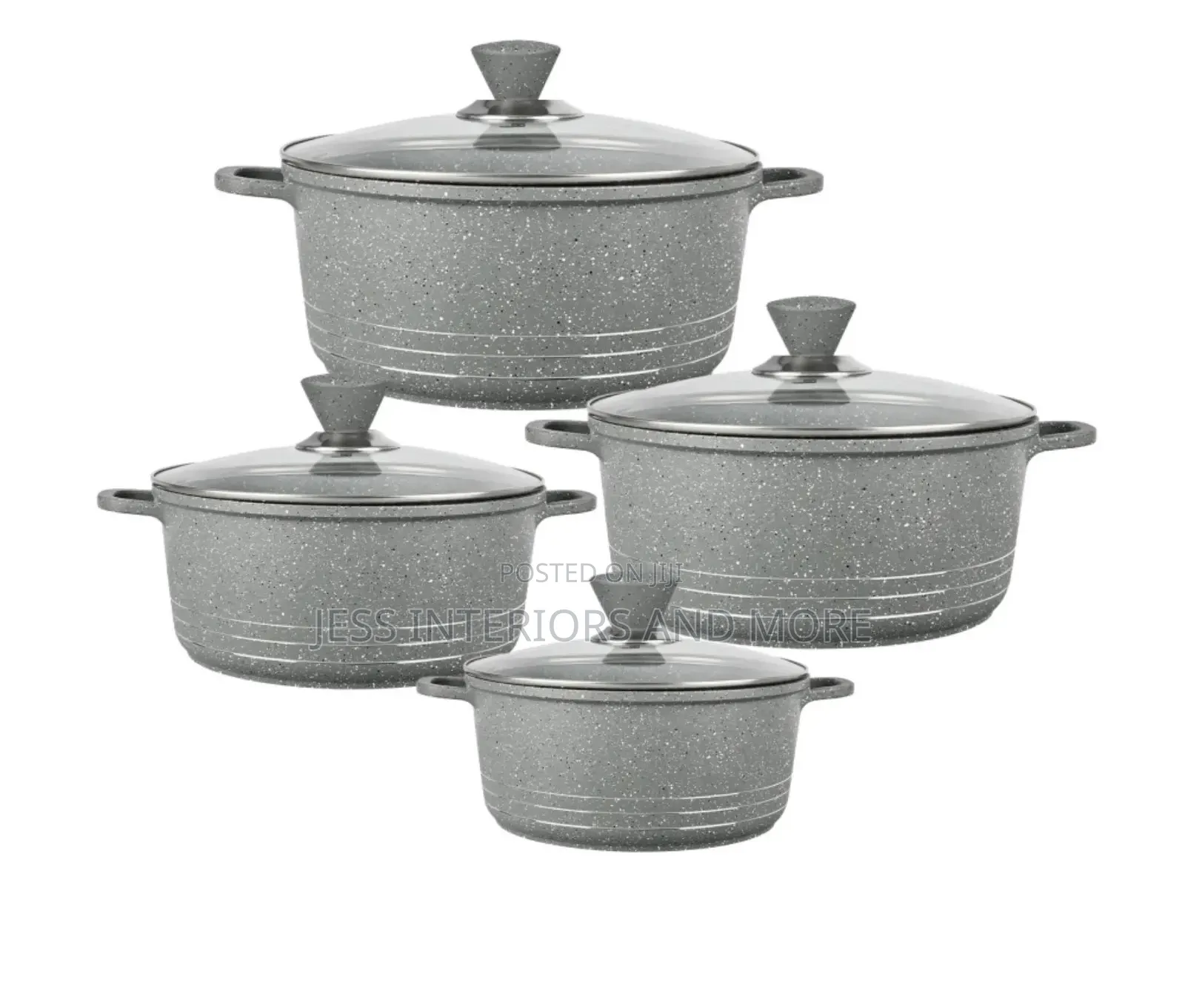 Laria 4pc Cookware Set (Grey Marbled)