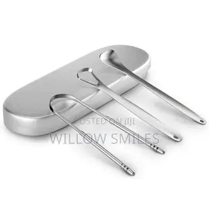 4-in-1 Stainless Steel Tongue Scrapper in a Case