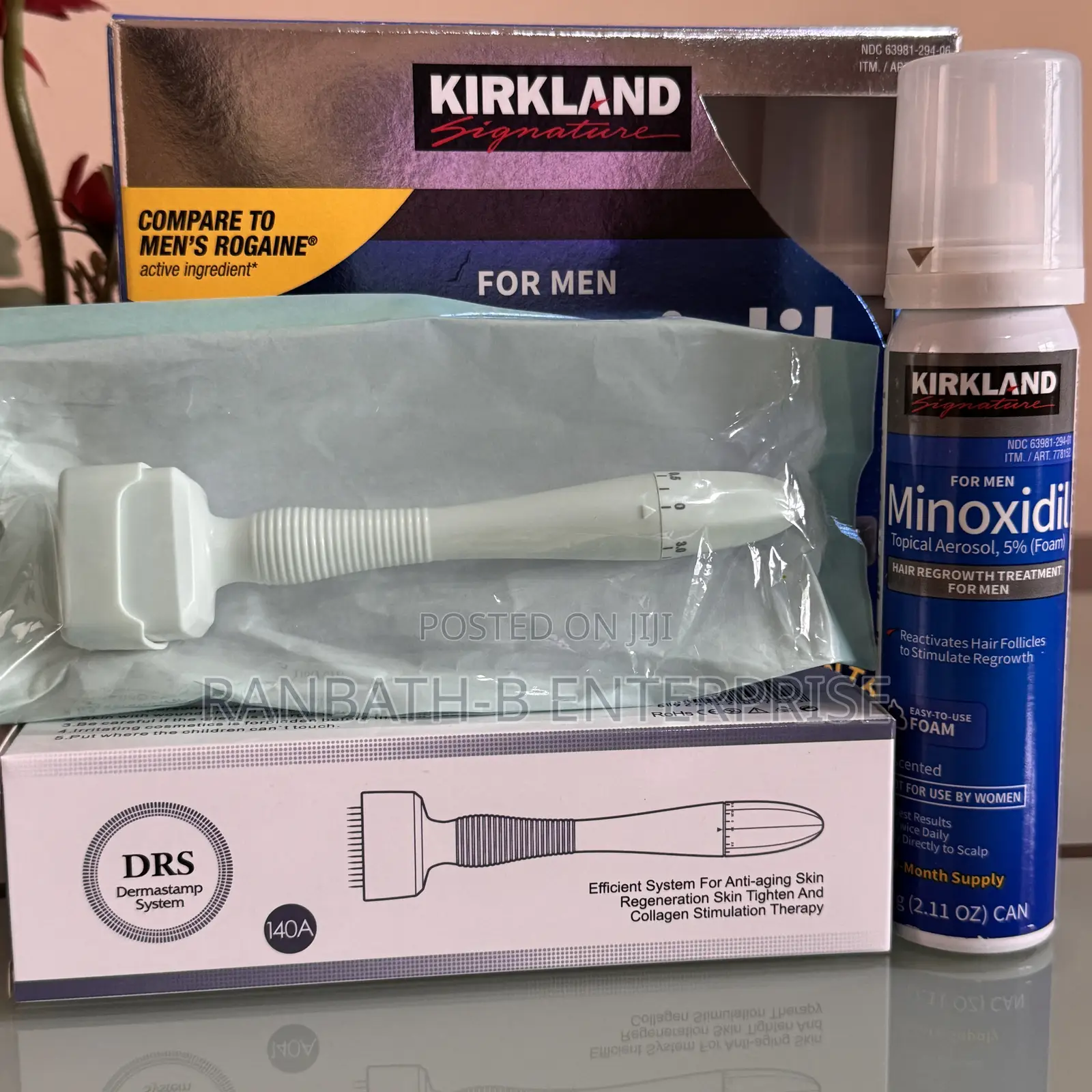 Adjustable DERMA Stamp Plus Kirkland Minoxidil Foam