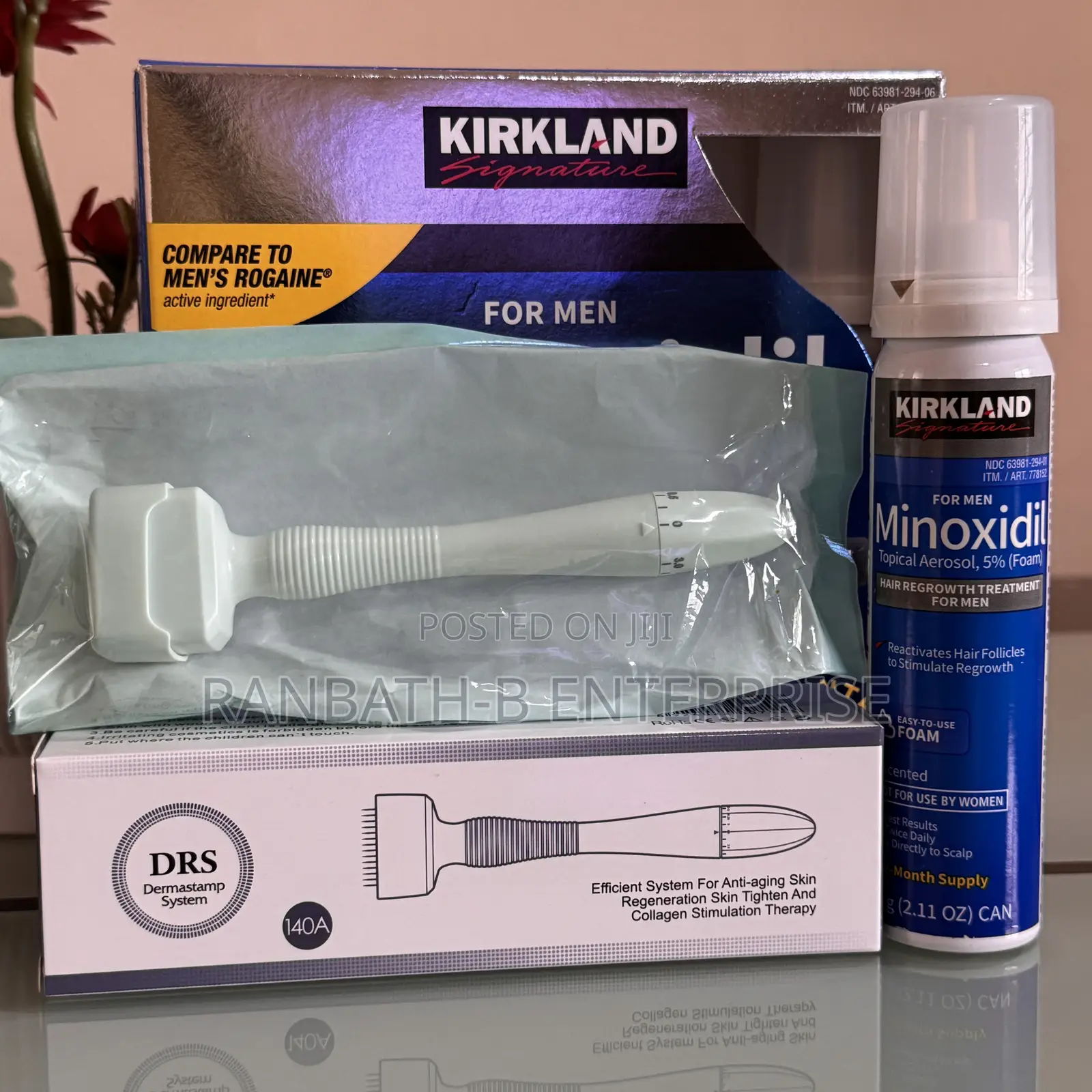 Adjustable DERMA Stamp Plus Kirkland Minoxidil Foam