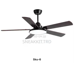 Modern 52 Inches Long Ceiling Fan With Remote Control Led Light