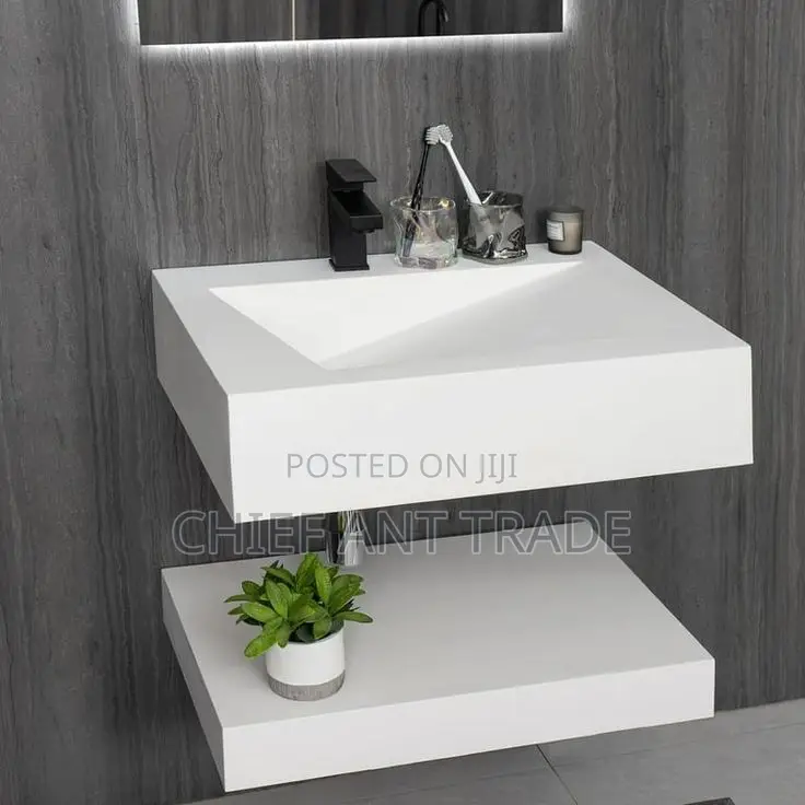 Marble Basin With Touchscreen Mirror. 60cm. Ybd-60
