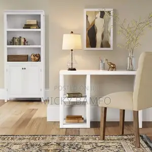 White Wood Writing Desk Console With Storage - Threshold.
