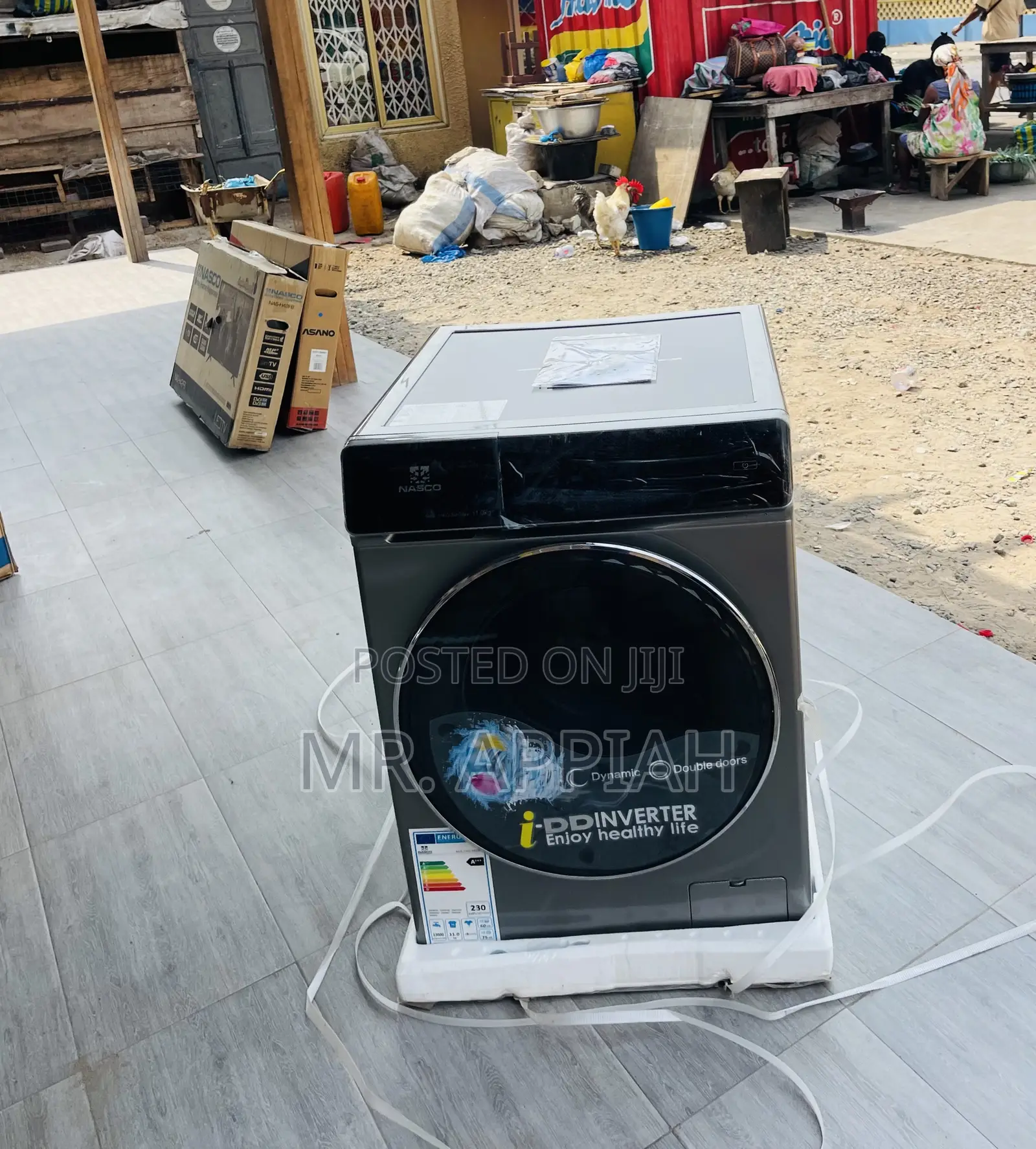 Energy Efficient Nasco 11kg Front Load Washing Machine.