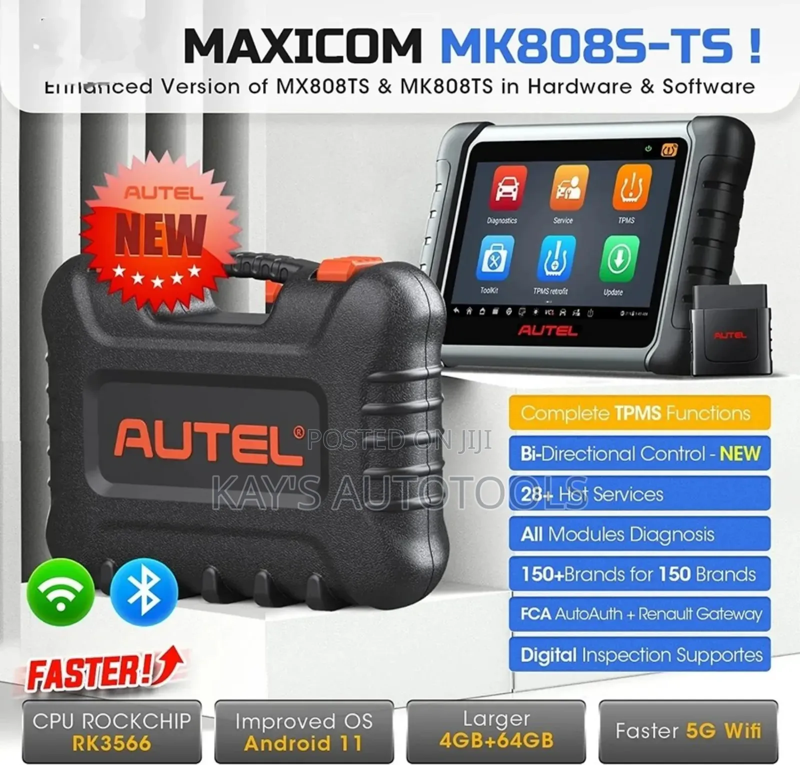 Autel Mk808sts Car Diagnostic Scanner + Advanced TPMS