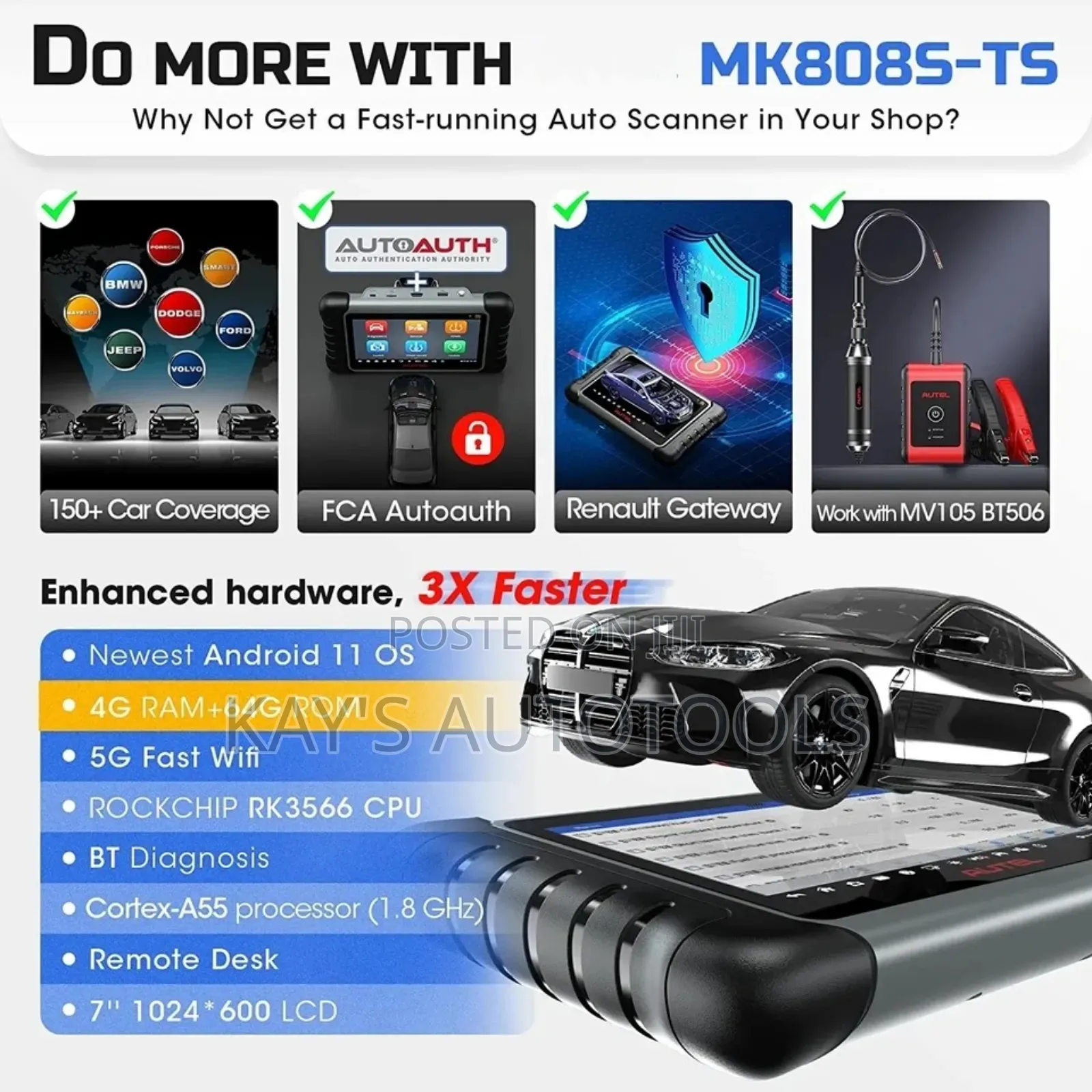 Autel Mk808sts Car Diagnostic Scanner + Advanced TPMS