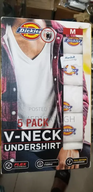 Dickies 5 Pack v Neck Undershirt, (M)
