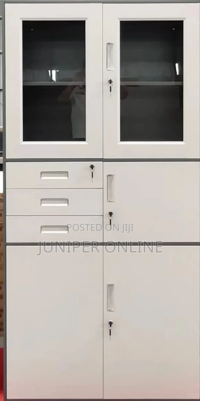 Office Cabinet Metallic Glass Sewn