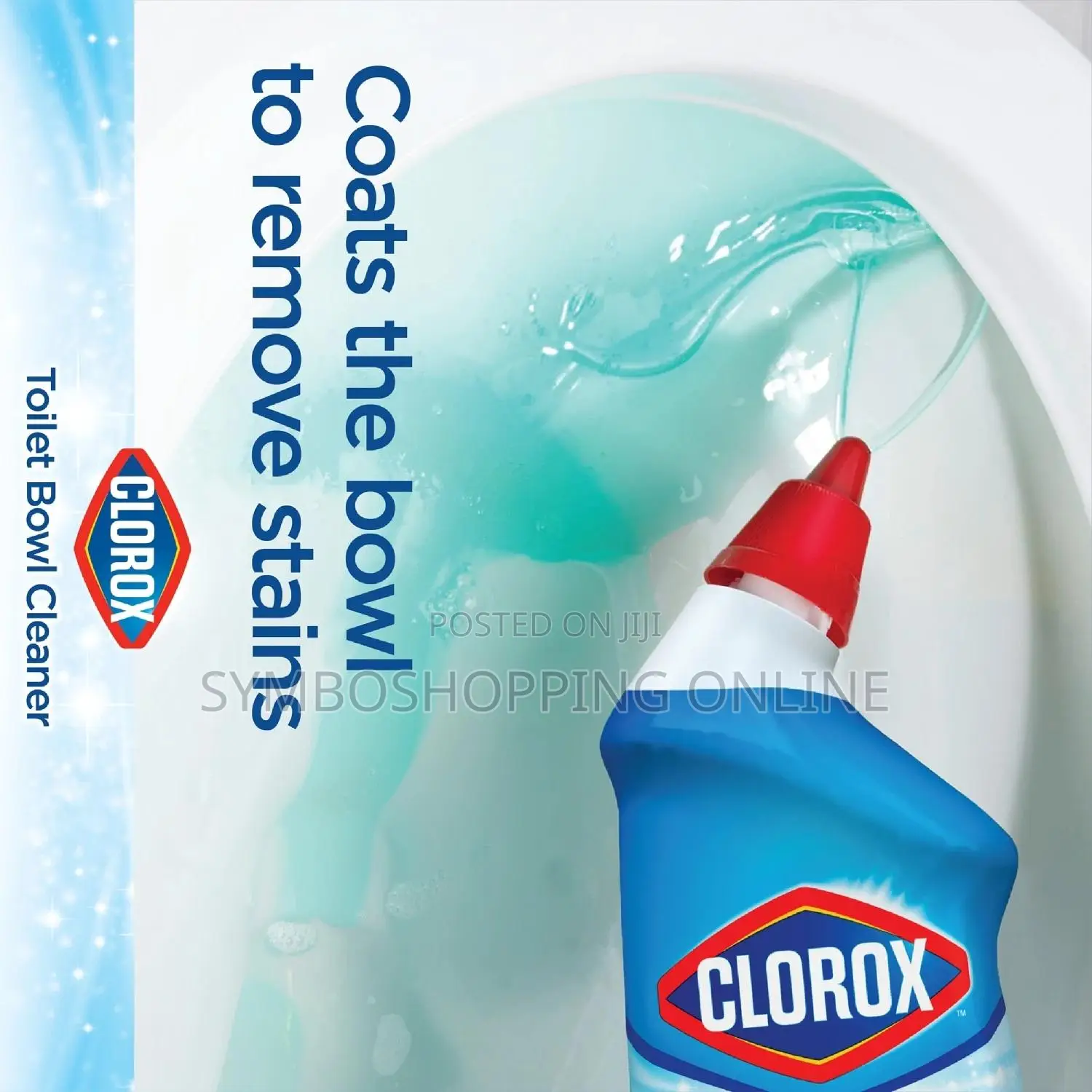 Clorox Toilet Bowl Cleaner W/Bleach, Rain Clean, 24 Fl Oz