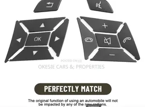 Black Steering Wheel Buttons Cover for Mercedes-Benz